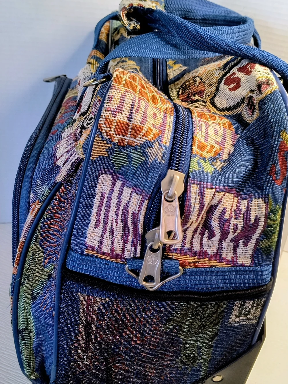 Las Vegas Printed Blue Travel Duffle Bag